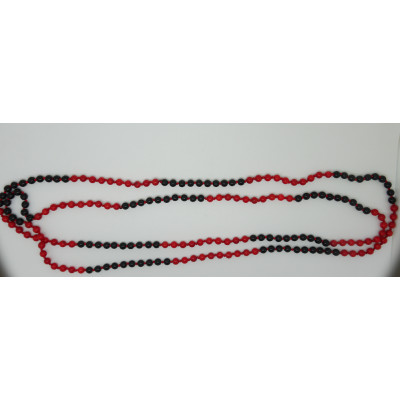 Stunning beaded red coral necklace with black bead fashion jewelrySLN40