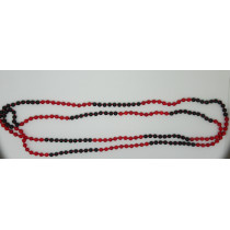 Stunning beaded red coral necklace with black bead fashion jewelrySLN40