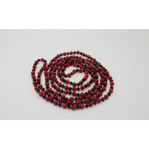 Gorgeous beaded red coral necklace with black crystal fashion jewelrySLN41
