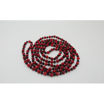 Gorgeous beaded red coral necklace with black crystal fashion jewelrySLN41