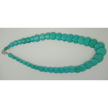 Vintage turquoise graduated beaded necklace 18 inch SLN48