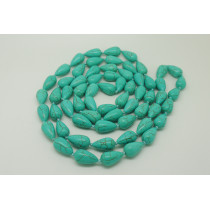 Fashion turquoise teardrop shape 24 inch necklace/sweater necklace coral jewelry SLN54