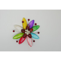 Gorgeous Handmade Drop Cluster Multistone White Flower Pendant Necklace colorful jewelry accessory