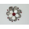 Fantastic Handmade RED Coral Drop Cluster Multistone White Flower Pendant Necklace colorful Shell jewelry accessory SP04