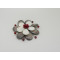 Fantastic Handmade RED Coral Drop Cluster Multistone White Flower Pendant Necklace colorful Shell jewelry accessory SP04