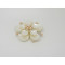 Crafted White shell Handmade Cluster Multistone White Flower Pendant Necklace with pearl bead Shell jewelry accessory SP05