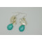 Elegant cluster shell with turquoise dangle earrings handmade eardrop XLer 174