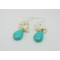 Elegant cluster shell with turquoise dangle earrings handmade eardrop XLer 174