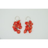 Orange flower carved handmade coral cluster fashion eardrop short earrings XLer 175