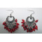Vintage coral bead tibetan crafted handmade oval earrings with black crystal wholesale XLer178