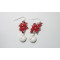 Fashion red coral handmade crfted with white ball earrings XLer182