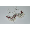 Beautiful bohemian round red bead crystal with shell crafted earrings brilliant pendientes XLer184