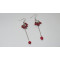 Fantastic Dangle red coral bead twisted earrings costume jewelry long drop style XLer188