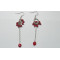 Fantastic Dangle red coral bead twisted earrings costume jewelry long drop style XLer188
