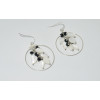Charming cluster tree leaf earrings with polished black crystal brilliant pendientes with round XLer192