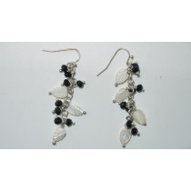 Charming cluster tree leaf earrings with polished black crystal brilliant pendientes XLer195