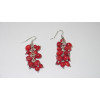 Charming polished red coral bead cluster floral earrings costume jewelry perfect for dress fashion pendientes XLer199