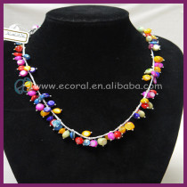 Colorful bead shell necklace teardrop short jewelry XLnl137