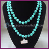 Fashion long chain turquoise jewelry with carved crystal beads necklace XL-nl87l exquisite design