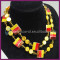 Charming brilliant yellow shell jewelry short chain conch shell brazilian costume jewelry wholesale nsl005