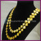 Luxury brilliant yellow shell jewelry long chain conch shell brazilian costume jewelry wholesale nsl006