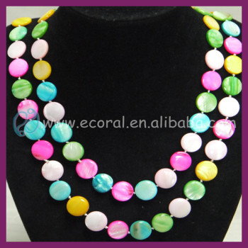 Multi Color natural 120CM long chain conch shell gps necklace beads pendant Sri Lankan wedding design scarf necklace