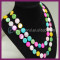 Multi Color natural 120CM long chain conch shell gps necklace beads pendant Sri Lankan wedding design scarf necklace