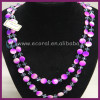 Exquistie summer Luxury crafted pink&purple necklace hard sea shell jewelry shiny sea shell costume necklace XL-nsl016