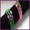 Buddhist 4 mm bead pink&green bracelet jade& crystal handmade jewelry SHB99