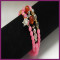 Gorgeous Fashion pink 6mm bead jade design bracelet wrap SHB105