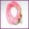 Gorgeous Fashion pink 6mm bead jade design bracelet wrap SHB105