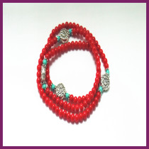 Gorgeous Fashion colorful 4mm bead jade mulit-lay design bracelet SHB106