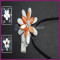 Elegant Candy orange Floral handmade shell pendant Antique crafted bead neck jewelry white coral&shell jewelry PT006