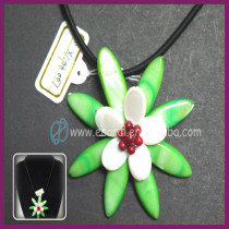 Beautiful Candy Green Floral shell pendant Antique crafted bead gorgeous neck jewelry red coral&shell jewelry PT007