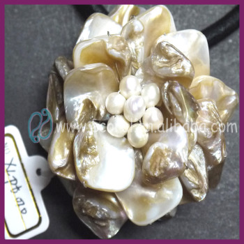 Fantasy jewelry seashell Floral pendant Antique crafted bead gorgeous neck jewelry coral&pearl jewelry PT010