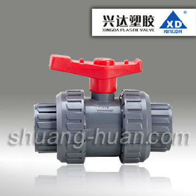 FA70,FA71 XD Brand Plastic double union ball valve, U-PVC double union ball valve with cheap and good quality, DIN SCH40 Standar