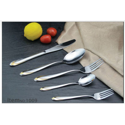 New stainless steel tableware table knife fork spoon brand dinner fork spoon 1009