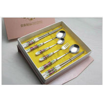 New ceramic tablware stainless steel ceramic knife fork spoon brand dinner fork spoon tableware promotion gift B17