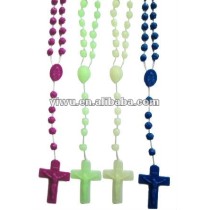 Glow in the Dark Plastic Rosary Necklace