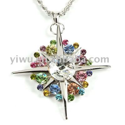 sun flower crystal stone pendant