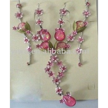 resin flower jewelry set