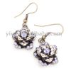 flower crystal stone earrings