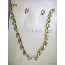 pearl rhinestone jewelry set