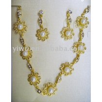 24K gold pearl jewelry set