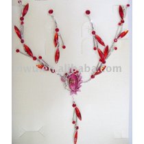 flower ruby jewelry set