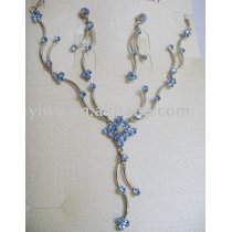 sapphire rhinestone jewelry set
