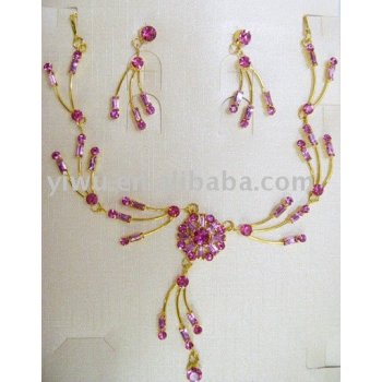 24K flower zircon jewelry set