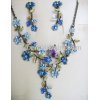 enamel flower&leaf jewelry set
