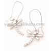 Dragonfly crystal stone earrings