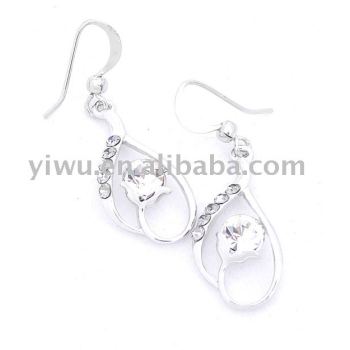 rose crystal stone earrings